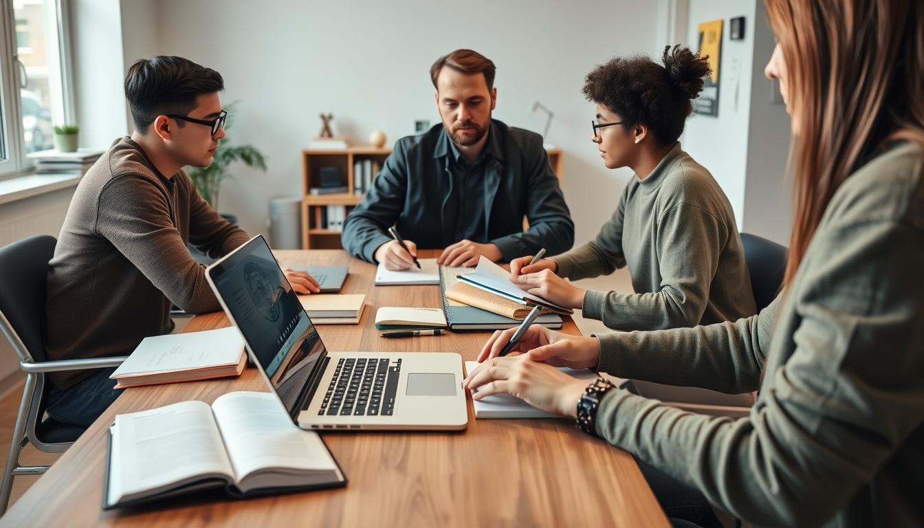 Student preparing for exams with study materials